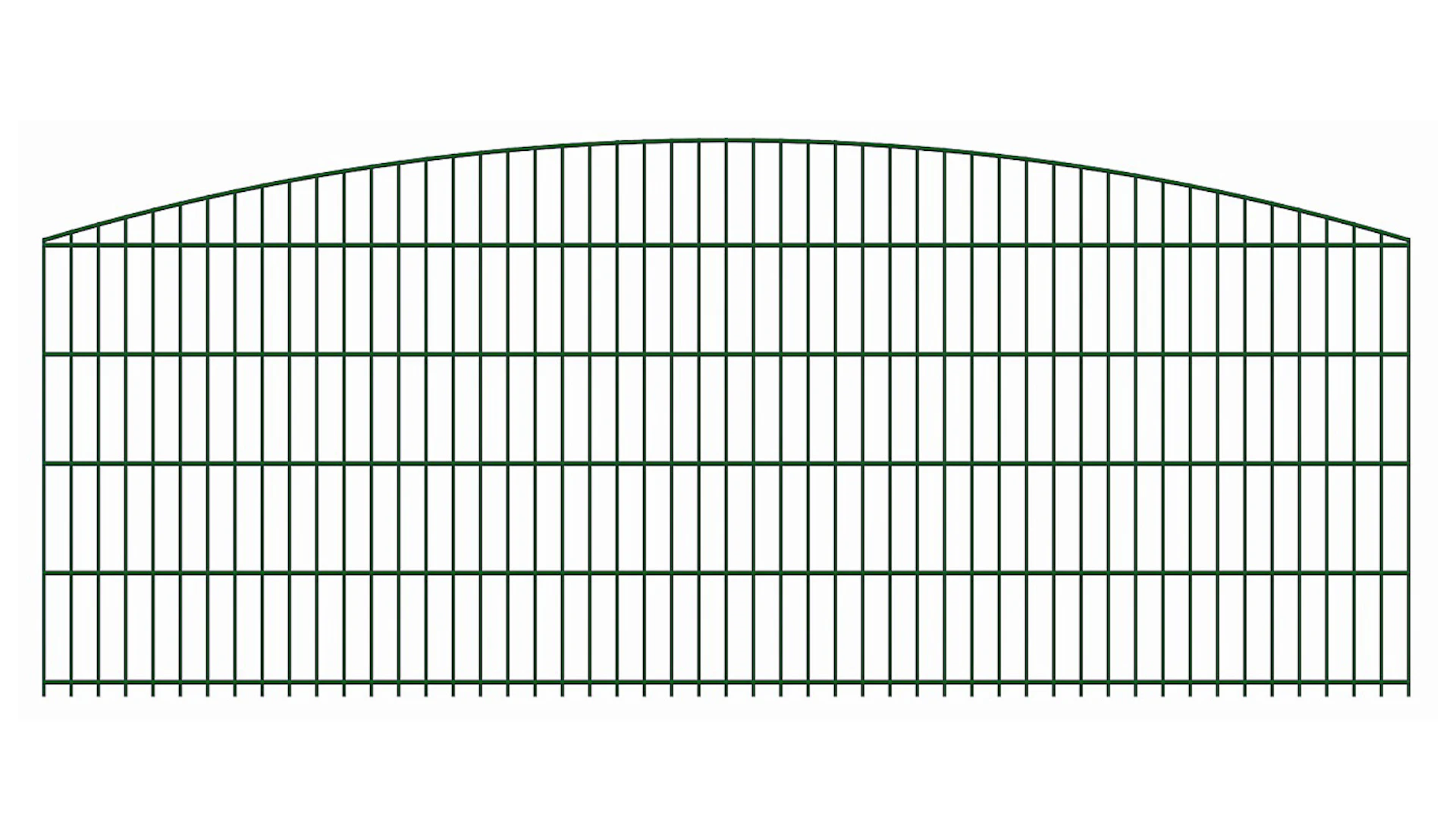 planeo double bar decorative fence Bow 6/6/6 RAL 6005 moss green height 1030 mm