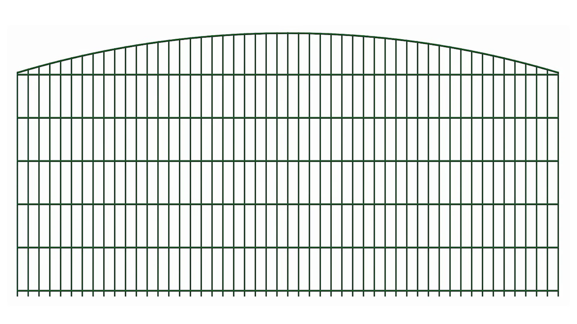 planeo double bar decorative fence Bow 6/6/6 RAL 6005 moss green height 1230 mm