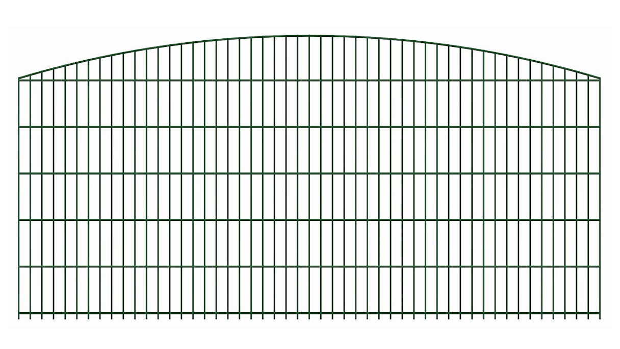 planeo double bar decorative fence Bow 6/6/6 RAL 6005 moss green height 1230 mm