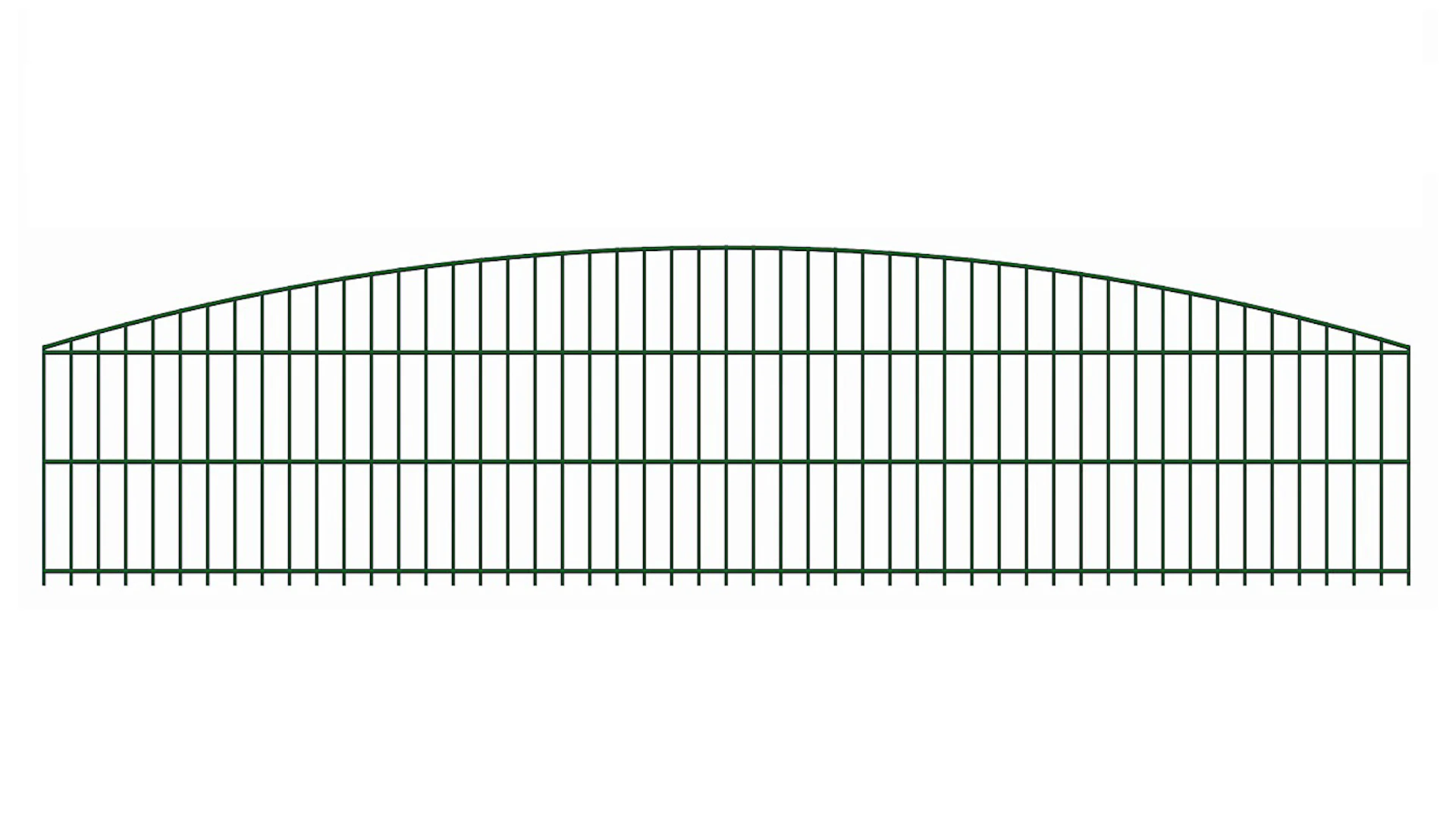 planeo double bar decorative fence Bow 6/6/6 RAL 6005 moss green height 630 mm
