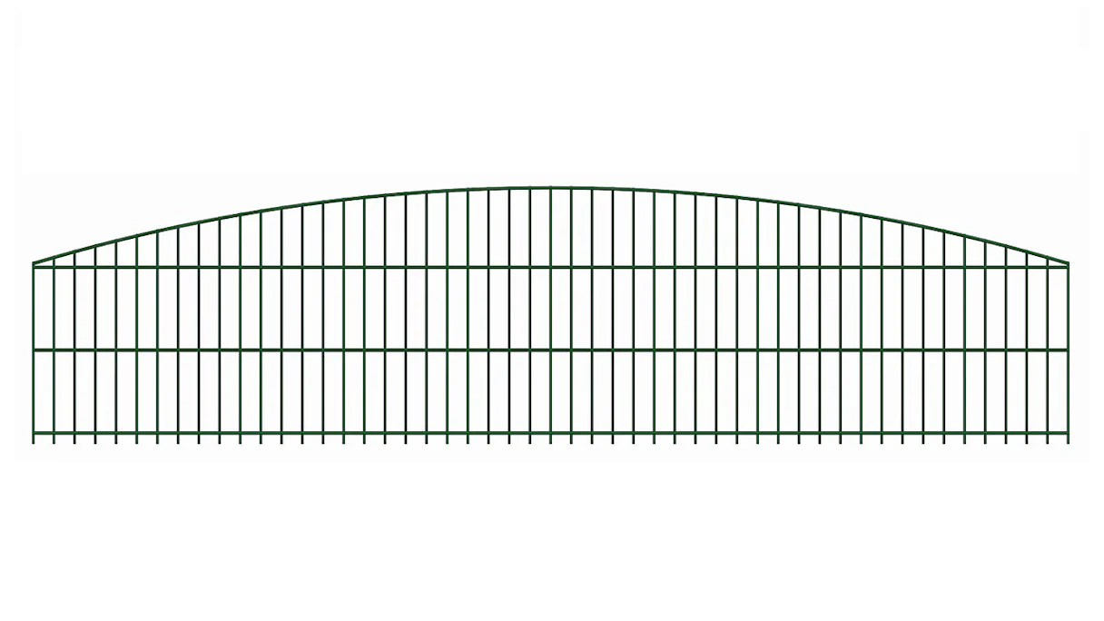 planeo double bar decorative fence Bow 6/6/6 RAL 6005 moss green height 630 mm