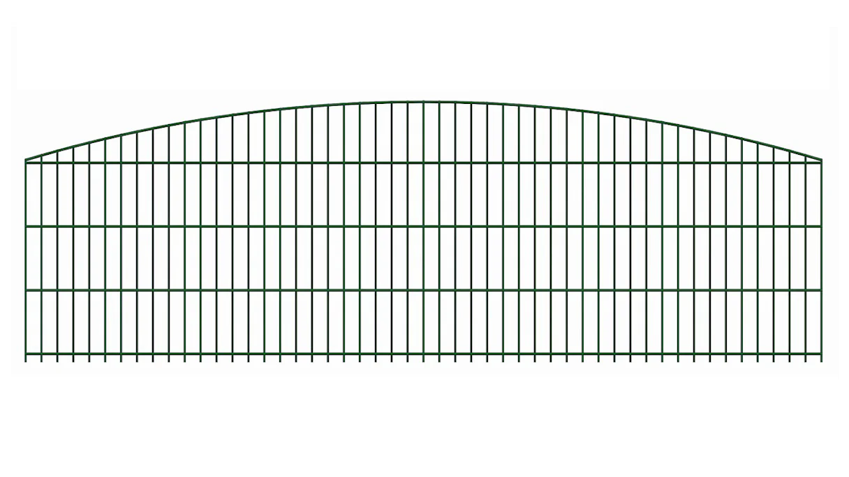 planeo double bar decorative fence Bow 6/6/6 RAL 6005 moss green
