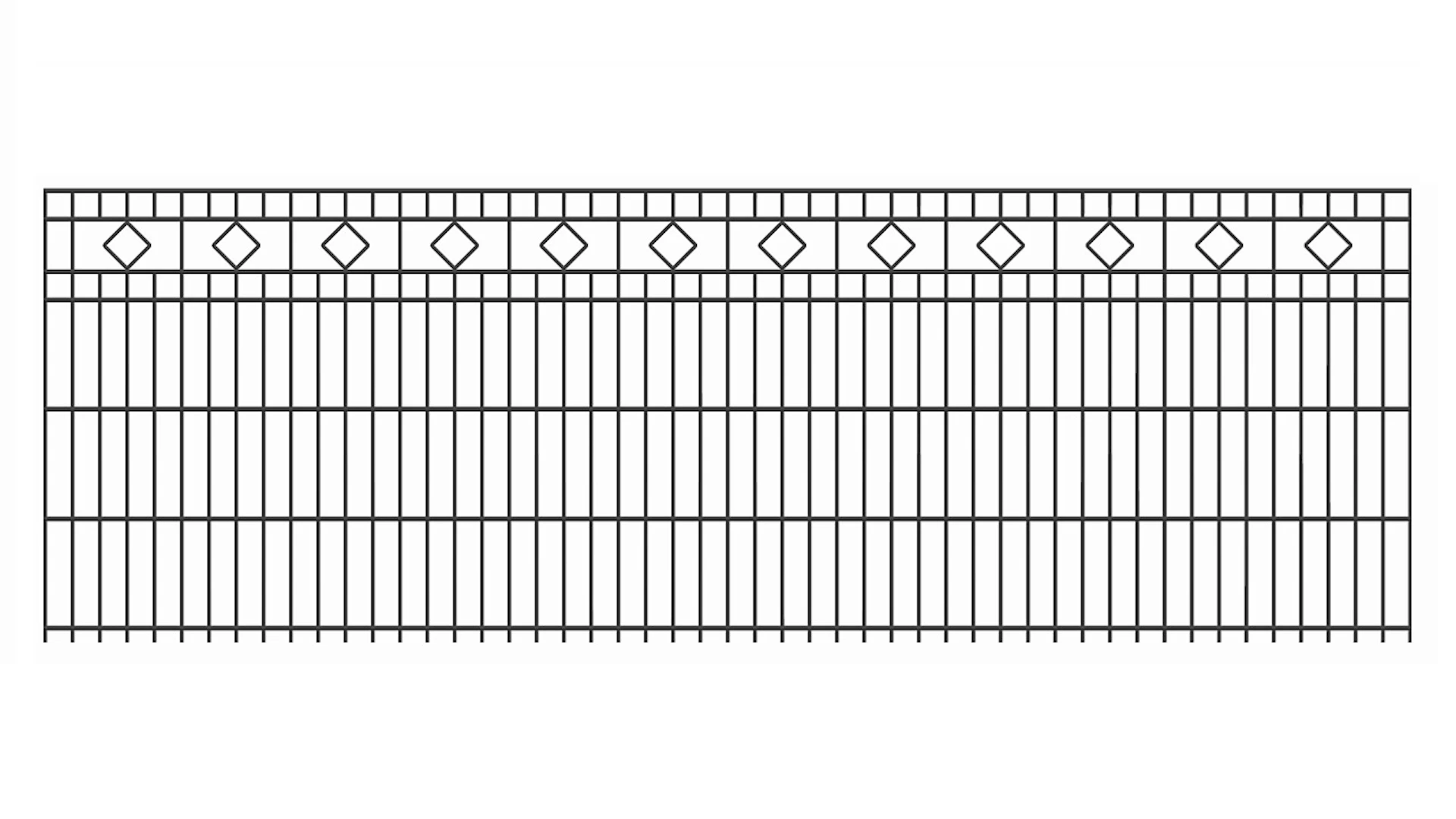 planeo double picket fence square 6/6/6 RAL 7016 anthracite height 830 mm